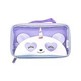 Yoobi Pandacorn Pencil Case – Purple Mesh Cute Pencil Pouch – Pencil Bag w/Carry Handle – Pen Pouch for School or Office – Multifunctional Zippered Pouch Makeup Bag or Toiletries Bag