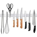 Ninonly 16 Inch Magnetic Knife Strip, Premium Stainless Steel Wall Mounted Kitchen Knives Bar,Space-Saving Powerful No Drilling Magnetic Knife Rack for Home Kitchen Utensil Holder & Tool Holder