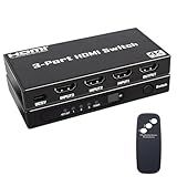 HDMI Switch 3 in 1 Out: 4K@30Hz Ultra HD HDMI Selector with Remote Control, High-Speed 10.2Gbps Transmission, Compatible with PS5, Xbox, Blu-ray, PC, and TV – Plug and Play