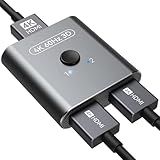 vilcome HDMI Switch 4K@60Hz, Bidirectional HDMI Splitter 2 in 1 Out, Aluminum HDMI Switcher Supports Ultra HD 4K 1080P 3D HDR, Compatible for Fire Stick, PC, Xbox, PS5/4/3, Roke, Blu-Ray Player
