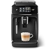 Philips 1200 Series Fully Automatic Espresso Machine, Classic Milk Frother, 2 Coffee Varieties, Intuitive Touch Display, 100% Ceramic Grinder, AquaClean Filter, Aroma Seal, Black (EP1220/04)