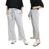 Inspired Comforts Women Tearaway Post Surgery Recovery Pajama Pants with Side Snaps & Pockets | XL, HGrey