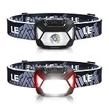 Lepro Headlamp Battery Powered Waterproof LED Headlight 2 Pack - Black