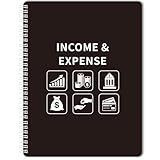 Income and Expense Log Book - Bookkeeping Record Book/Tracker/Small Business Ledger Book & Accounting, 8.5" x 10.5", Undated Record Book＆ Business Ledger, Durable Polypropylene Cover（Black)