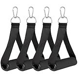 LLMSIX Gym Handles - Heavy Duty Cable Handles with 4 Carabiners for Resistance Bands, Strength Trainers, Home Exercise (Set of 4)