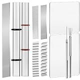 Polymer Clay Cutter Tools, Acrylic Roller Pin, 5 Pieces Flexible Clay Cutters, Ceramic Cutters Slicer Kit Clear Rectangle Sheet Press Board Wire Texture Set Needle Detail Modelling Supplies