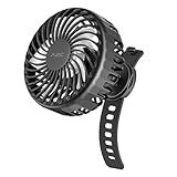 A2C Rechargeable Gym Fan for Peloton Bike & Exercise Bike - 4000mAh Portable Fan with Adjustable Strap, 3 Speed, 360° Rotation, Fit 0.5-2.1" Handlebars Clip on Fan for Treadmill, Stroller, Golf Cart