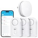 Govee WiFi Water Leak Detector 3 Packs, Leak Alert with Remotely Email/APP Push and Sound Alarm, Smart Water Sensor with 100dB Adjustable Alarm, Suit for Home and Basement