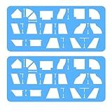 2 Pack Metal Duct Fitting Template Reusable Templates for Drawing Duct Fittings, Drafting Stencils Serve as a Standardized Drawing Guide