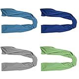 Cooling Towels (4 Pack) 40"x12" - Ice Towel for Neck & Face, Soft Microfiber Chilly Towel, Instant Cooling Relief for Sports, Gym, Yoga, Running, Golf, Camping & Outdoor Activities