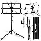K KASONIC Music Stand, 2 in 1 Dual-Use Folding Sheet Music Stand & Desktop Book Stand, Portable Lightweight with Music Sheet Clip Holder Carrying Bag
