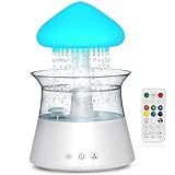 Diffuserlove Cloud Humidifier Rain Water Drip Diffuser Humidifier with Remote Waterfall Lamp Mushroom Humidifier Rain Sounds White Noise Humidifier Air Humidifiers for Bedroom Desk