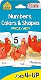 School Zone Numbers, Colors & Shapes Puzzle Cards: 56 Flash Cards, Pre-K, Preschool, Kindergarten, 18 Full-Color Puzzles, Animal Pictures, Animal Names, Counting, Early Math, Short Sentences, Ages 4+