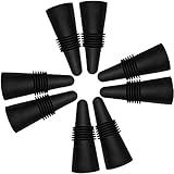 ANIN 8 pcs of Wine Stoppers, Reusable Silicone Beverage Bottle Sealer Replacement with Grip Top for Cork to Keep the Wine Fresh - Black