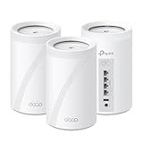 TP-Link Deco BE63 Tri-Band WiFi 7 BE10000 Whole Home Mesh System - 6-Stream 10 Gbps, 4x2.5G Ports Wired Backhaul, 4X Smart Internal Antennas, VPN, MU-MIMO, HomeShield, Free Expert Support (3-Pack)
