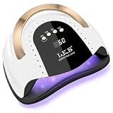 268W UV LED Nail Lamp, LKE Nail Dryer for Gel Polish, 4 Timers UV Nail Lamp Professional Nail Light, 57Pcs Lamp Beads and Automatic Sensor(White)