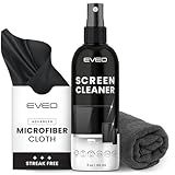 Screen Cleaner Spray and Wipe - TV screen cleaner spray and 2 Microfiber cloths, Computer Screen Cleaner, TV screen cleaner for Smart TV & Monitor, Laptop, MacBook, iPad and Electronic Devices - (2oz)