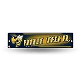 Rico Industries NCAA Georgia Tech Yellow Jackets 16-Inch Plastic Street Sign Décor