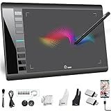 UGEE Drawing Tablet Graphics, M708 V2 Upgrade PC&Computer&Android Device,10x6 Inch Ultra Thin Large Graphic for PC, Pad with 8 Hot Keys Upgrade 16384 Level Battery-Free Stylus for Unleash Creativity