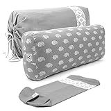 GAYO Yoga Bolster for Restorative Yoga- Made with 100% Cotton, Yoga Pillow Set Includes Extra Washable Cover and Carry Bag, 25 X 10.5 X 6.5 in