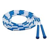 Champion Sports Classic Plastic Segmented Beaded Jump Ropes - Phys. Ed, Gym, Fitness and Recreational Use, 9'L, Blue/White