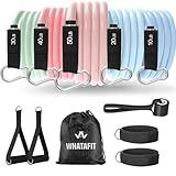 WHATAFIT Resistance Bands, Exercise Bands，Resistance Bands for Working Out, Work Out Bands with Handles for Men and Women Fitness, Strength Training Home Gym Equipment Macaron-02