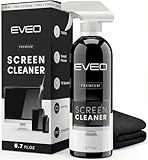 EVEO® Screen Cleaner Spray Kit (Streak-Free) TV Screen Cleaner for Smart TV, Lcd, LEd, Oled | Computer Screen Cleaner Spray and Wipe Microfiber Cloth - TV, Monitor, Laptop, iPad, Car - 6.7oz 1 Pack