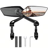 2 Pack Bike Mirrors,eBike Handlebar Mirror,360° Adjustable and Rotatable Safety Bicycle Rear View Mirrors, Scratch Resistant Glass Lens,Bicycle Universal Fit Accessories