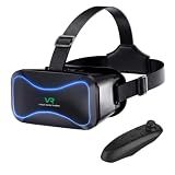 VR Headset for Phone with Controller, Virtual Reality Goggles for Kids & Adult 3D Family 110° FOV Anti-Blue Light HD Lenses, Compatible with iPhone17/16/15/14/13/12/11, Samsung, Android (Black)