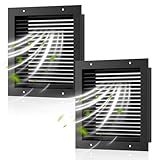 2 Pcs 16" X 16" Gable Vents, Hon&Guan Aluminum Alloy Attic Vent for Houses Door Vents for Exterior Doors [Vent Opening: 13.9” x 13.9”], Black