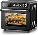 Electactic 18QT Air Fryer Toaster Oven Combo, 12-in-1 Large Convection Airfryer Oven with 70–450℉ Temperature Control & 60-Minute Timer, Bake, Roast & Broil, Fits 8-10″ Pizza, Stainless Steel (Black)