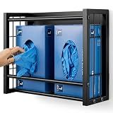 Magnetic Glove Box Holder, Glove Holder for Wall Mount - 2-Box Capacity Metal Dispenser with Screws for Rubber Latex Disposable Gloves & Tissues, Toolbox Garage Kitchen Fridge Workshop