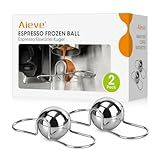 AIEVE 2 Pack Espresso Cooling Ball, Stainless Steel Frozen Ice Rock for Coffee, Espresso Accessories Extract Brew Chilling Tool Chiller Gift for Birthday, Valentine's Day, Christmas