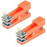 EC Buying 2Pcs 4Pin 2.54mm Single Row Test Clip Board Module Program Burning Clip Board 4 Pins PCB Burning Fixture Programmer Burning Clip Dupont Wire