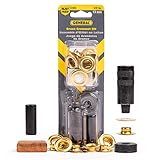General Tools 1/2" Grommet Tool Kit - 12 Solid Brass Grommets for Tarps Repair, Fabric Rings, Reinforcing Canvases, & Canopies