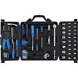 CARTMAN 122 Piece Auto Tool Accessory Set Tool Kit Set Electric Tool Set Drive Socket and Socket Wrench Sets Blue