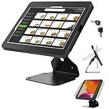 Beelta Tablet POS Stand for Desk, Heavy Metal, Flip Lockable Rotate Swivel - Compatible with 10.9" iPad 10th, Pro 11" 1 2 3 4, Air 4 5, Air 11", iPad 11"(A16) - BSC401BA