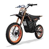 RKJ Electric Dirt Bike for Adults Teens, 3500W, 43MPH & 60 Miles, 48V/21AH Removable Battery, Hydraulic Brakes & Full Suspension, 14"/12" Fat Tire, Mountain Off-Road E Dirt Bike for Age 13+