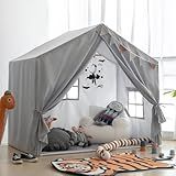 Kids Play Tent with Mat, Razee Large Playhouse Tent Indoor, Play House Kids Tent Castle for Girls Boys, Play Cottage (Grey)