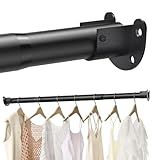 Closet Rods for Hanging Clothes, 16 to 88 Inch Stepless Adjustable Closet Rod, Heavy Duty 1.3 Inch Closet Hanging Rod for Closet Wardrobes Laundry