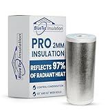 BlueTex 2mm PRO Metal Building Insulation – EPE Foam with Pure Aluminum Foil & White Tearproof Woven Backing – Weatherproofing, Reflective Insulation, Reflects 97% Radiant Heat (62" Wide, 700 sq ft)