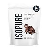 Isopure Low Carb 100% Pure Whey Isolate Protein Powder, Gluten Free, With Vitamins, Dutch Chocolate, 25g Protein Per Serving, 1 Lb, 14 Servings (Packaging May Vary)