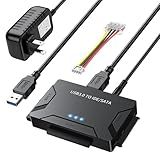 MaxRenard Hard Drive Reader USB 3.0 to SATA/IDE Adapter | Universal External Hard Drive Reader & Data Recovery Converter Kit for 2.5"/3.5" HDD/SSD | with 12V/2A Power Supply