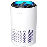 AROEVE Air Purifiers for Bedroom Home, 3 Layer Filter for Smoke Pollen Allergies Pet Dander Odor, Sleep Mode for Better Sleep, Energy Saving, 3 Speeds, Timer for Office, Dorm, Kitchen, MK01, White