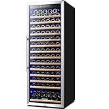 BODEGA 24 Inch Wine Cooler, 154 Bottle Refrigerator, Freestanding Wine Fridge with Intelligent Temperature Memory & Humidity Control, Upgraded Compressor, Quiet Operation