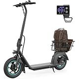 URBANMAX X2 Adult Electric Scooter, Foldable with Rear Basket, 12" Tires, 550W Motor, 18.6 MPH & 20-Mile Range, E-Scooter for Commuting, School & Shopping, Black