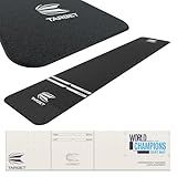 Target Darts Dart Mat - World Champions, Black & White | Dart Oche Mat with Soft Tip and Steel Tip Throw Line Distances | Non Slip Carpet Mats for Floor and Dart Tips Protection | Darts Accessories