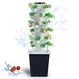 JPWDDWYT Hydroponics Tower Indoor Growing System Vertical Garden Planter Indoor Smart Garden Kit with Pump and Movable Water Tank Vegetable Plant Gift for Gardening Lover (30-Plants)