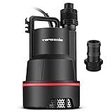 Tenzzola Sump Pump, 1/3 HP 2400GPH Submersible Utility Water Pump, Thermoplastic Portable Electric Water Removal Transfer Pump with 16.4FT Cord for Swimming Pool Basement Garden Pond Tubs Draining