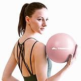 Trideer 9-Inch Pilates Ball, Anti-Burst & Non-Slip Small Exercise Ball for Yoga, Core Training, Physical Therapy, Balance, Stability and Stretching Fitness Equipment with Inflation Straw